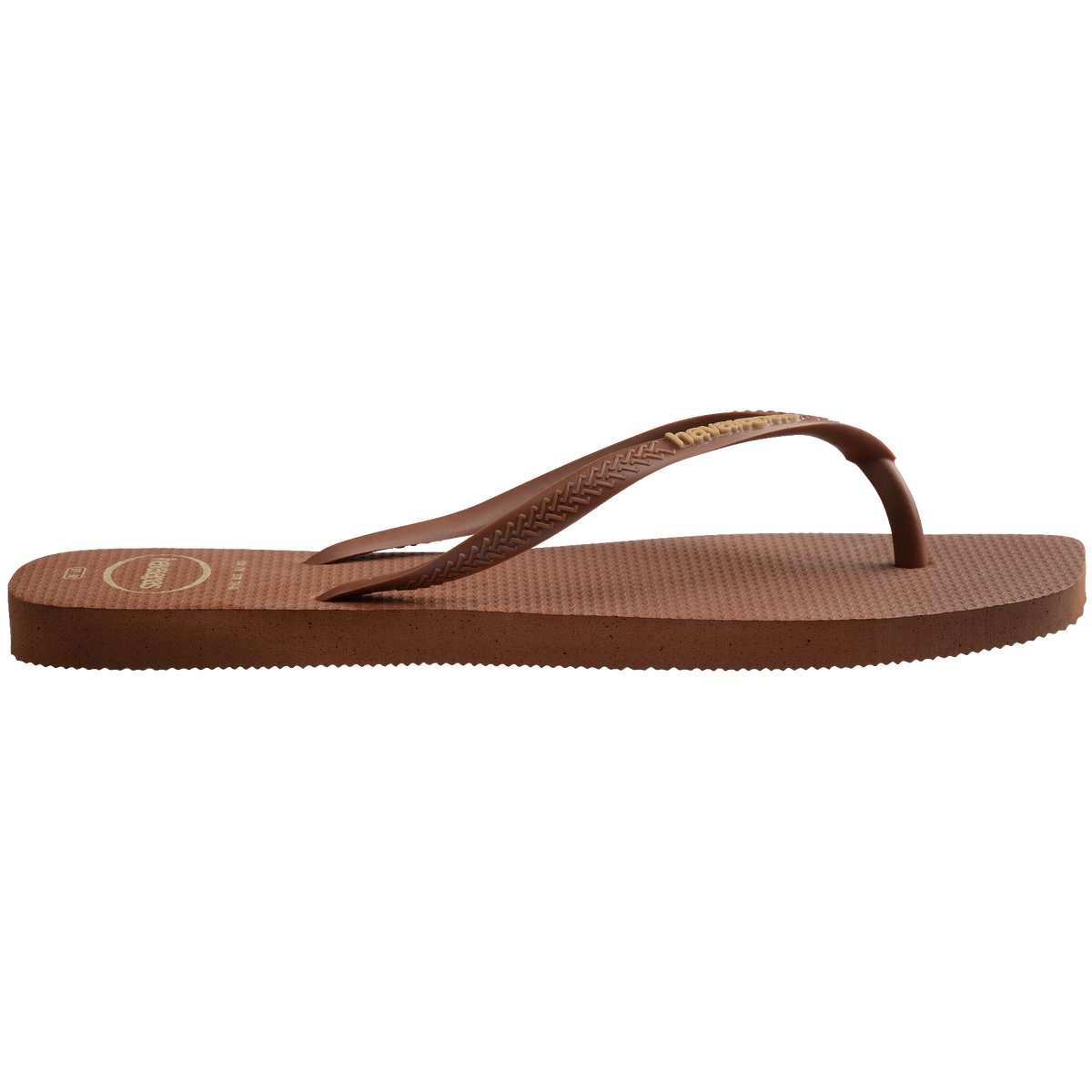 Women's Slim Square Logo Pop Up Flip Flops - RUST