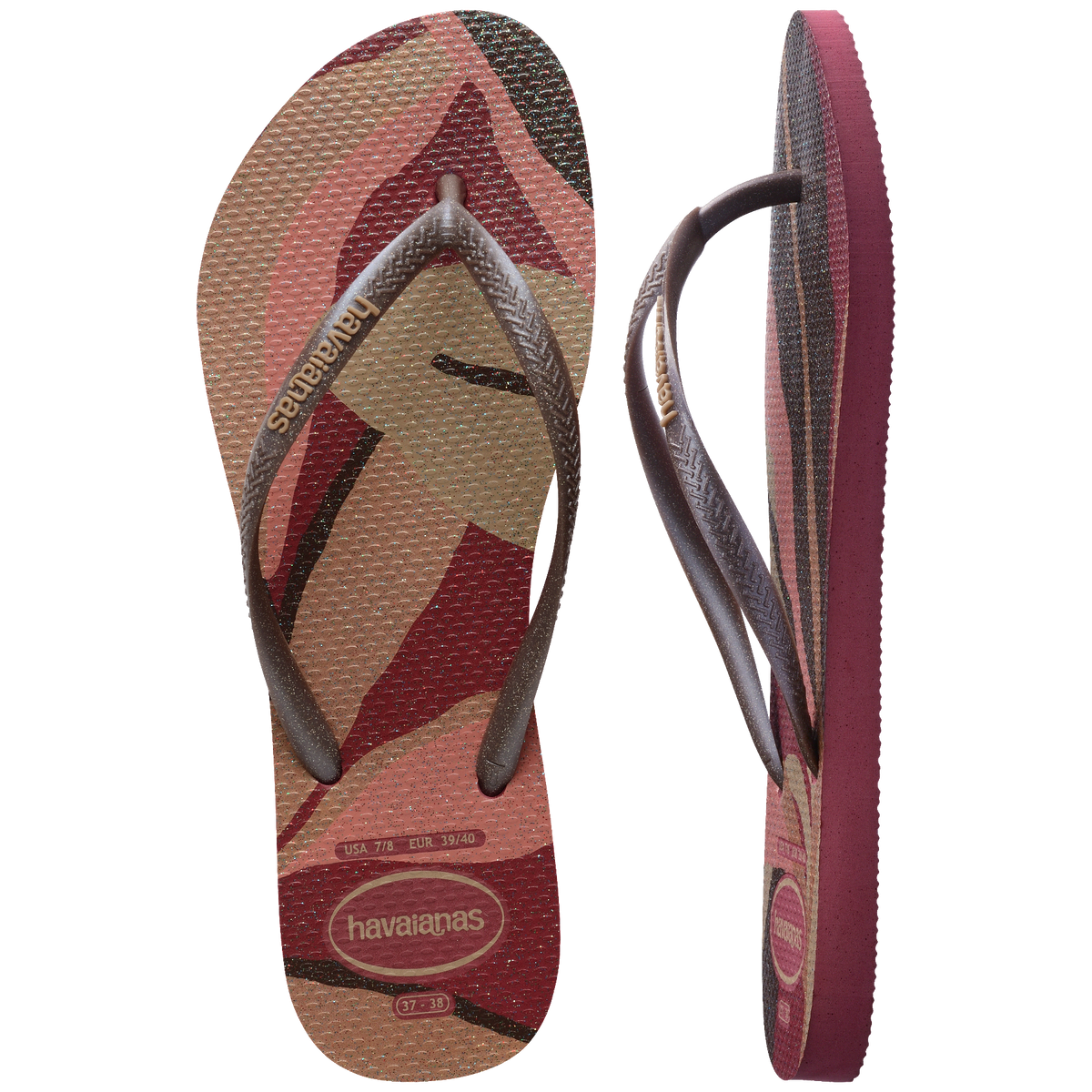 Women's Slim Palette Glow Flip Flops - AMARANTH